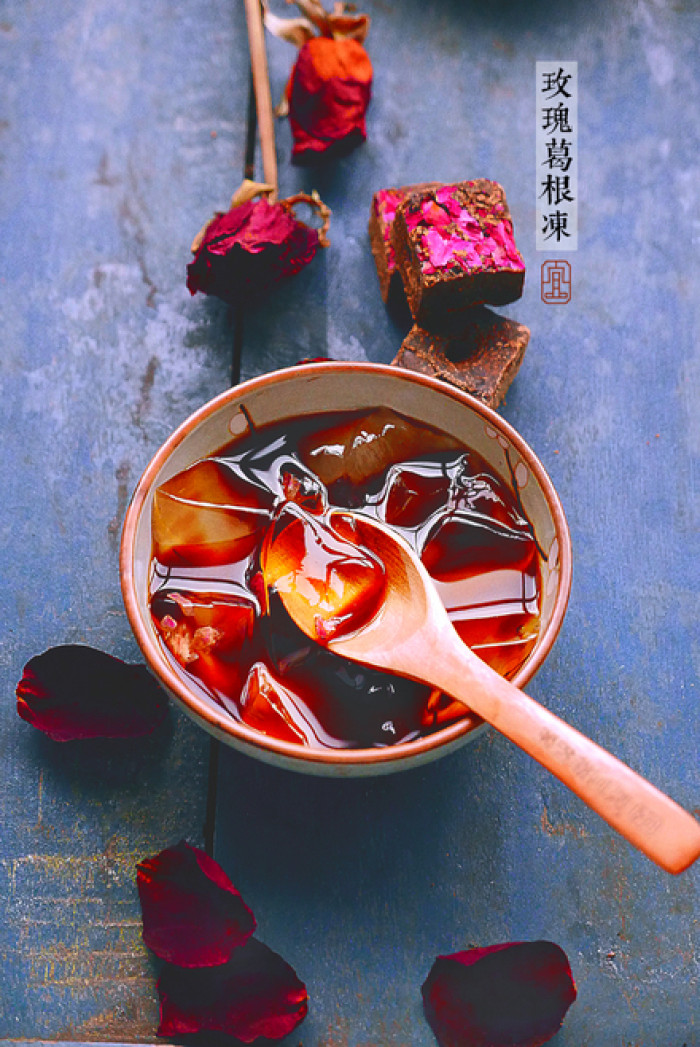 夏天饮品推荐之玫瑰葛根冻